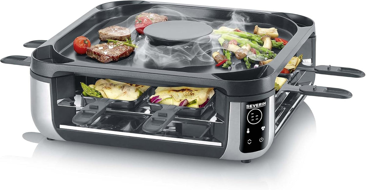 SEVERIN Raclettes, 1900 W, 230 °C, mit LED, Schwarz