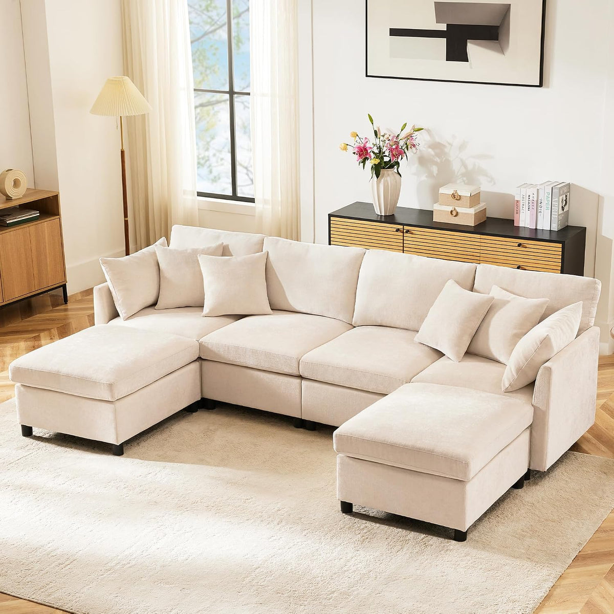 Sofa Modernes, aus Stoff, Beige, ZYLOYAL10