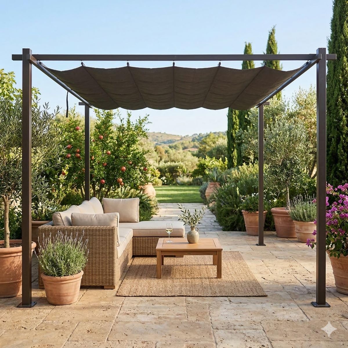 Pergola, 4 × 3 m, UV-Schutz 4, für den Garten und die Terrasse, Anthrazit, Jet-Line