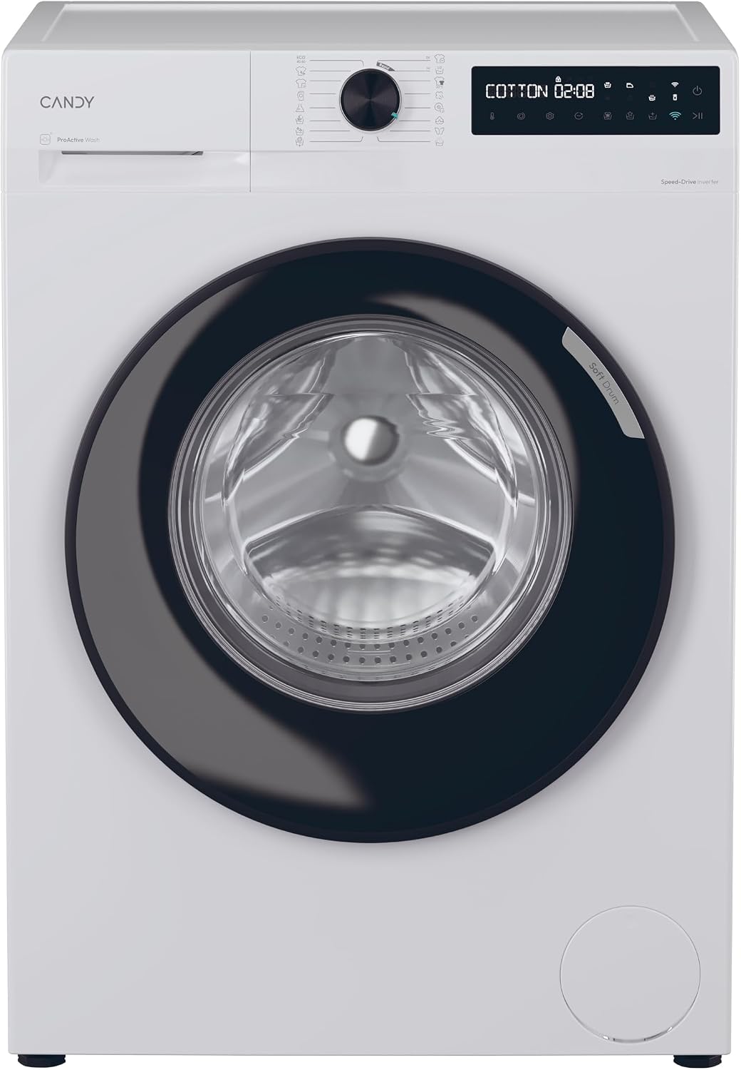 CANDY A-10 Waschmaschine, 85 × 60 × 53 cm, 72 dB, 8 kg, Weiß/Schwarz