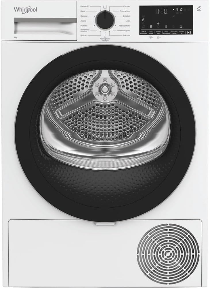 Whirlpool, 83 M, 8 kg, Weiß/Schwarz