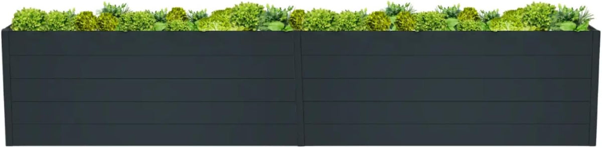 Mega Holz Holz Premium Hochbeete-Kit, 368 × 95 × 74 cm, aus Aluminium, Schwarz