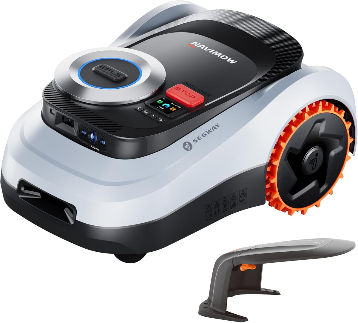 Mähroboter i220, 2000 m², ohne Begrenzungskabel, mit Garage, mit 3D-LiDAR, Schwarz/Weiß/Orange, NAVIMOW