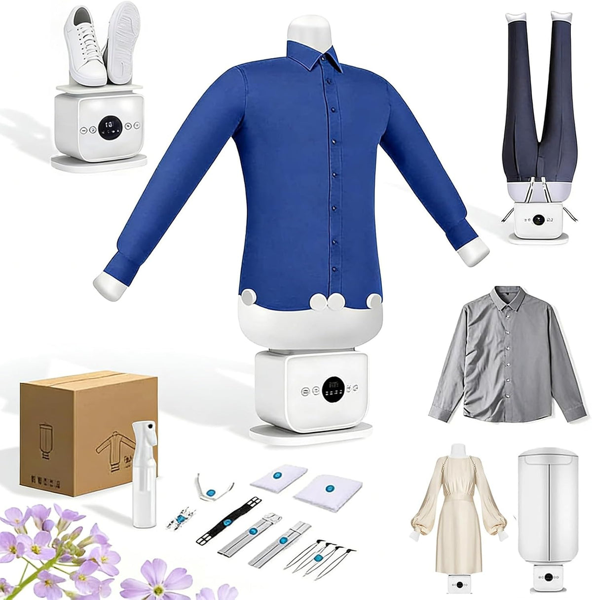 Himopuer in-1 Dampfbügelstationen, Weiß/Blau/Grau