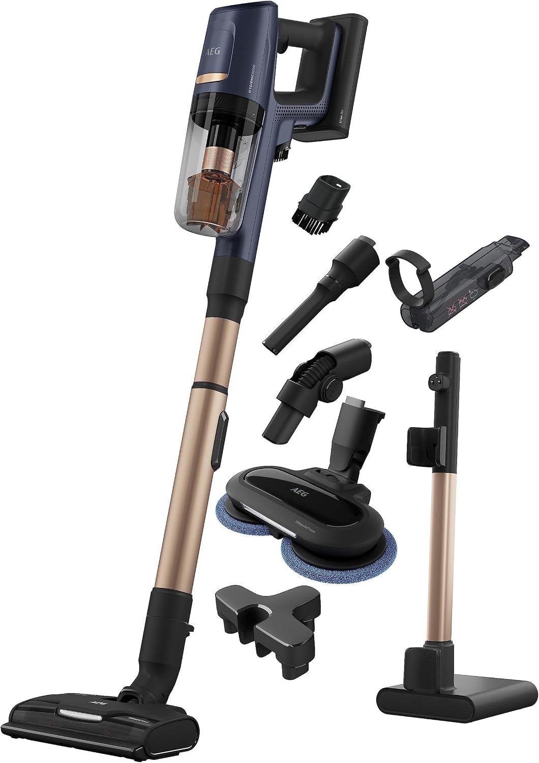 AEG AP71B14WET Staubsauger, kabellos, Blau/Gold/Schwarz