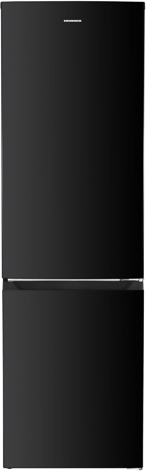 HEINNER HCNF-HM253BKE Kühl-Gefrier-Kombination, 253 L, NoFrost, mit LED, Schwarz, aus Edelstahl und Stahl