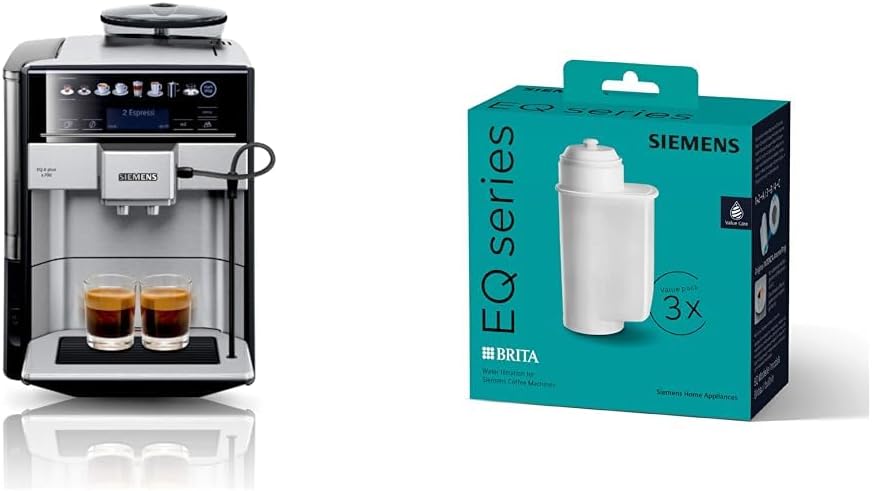 Siemens EQ.6 PLUS Kaffeevollautomat, 1500 W, Silber/Schwarz, aus Edelstahl und Stahl