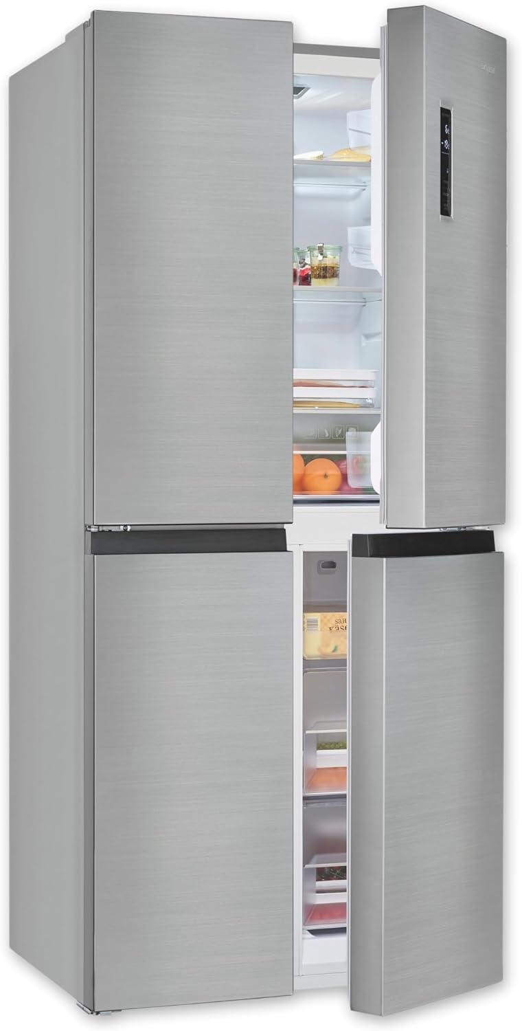 Exquisit MD425-150-040C Kühl-Gefrier-Kombination, 421 L, Silber, NoFrost