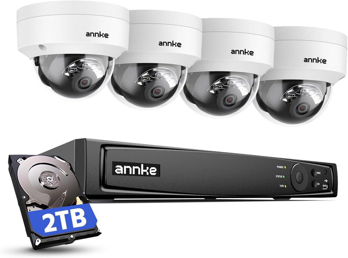 Überwachungs-NVR-Sets IK10, 2 TB, mit KI-Erkennung, Weiß/Schwarz, ANNKE