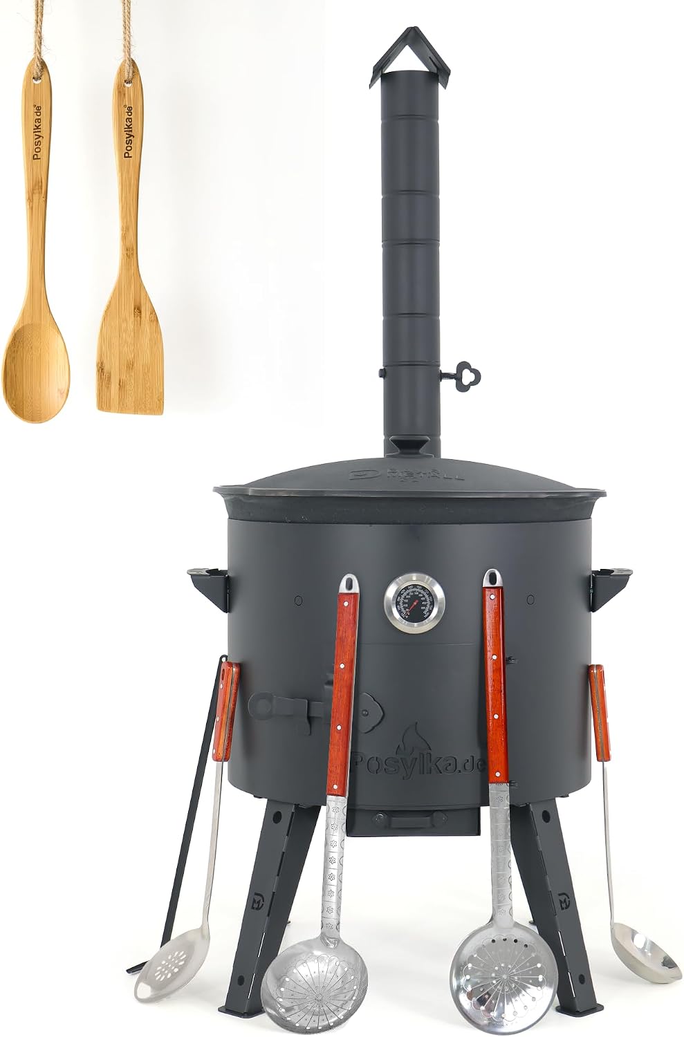 ZARENHOFF Backofen, 22 L, 49 cm, Schwarz/Holz, mit USB