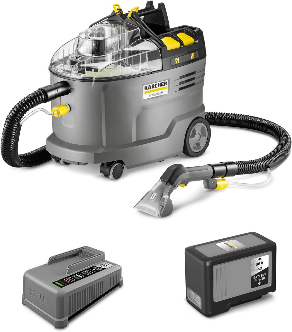 Karcher Waschsauger, 7 l, 575 W, Grau/Schwarz/Gelb, ohne Akku, kabellos