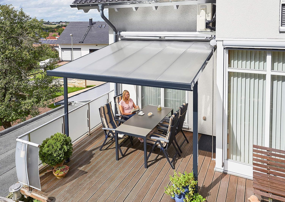 Gutta Schirme & Sonnenschutz, 5.4 × 3 m, für die Terrasse, Anthrazit