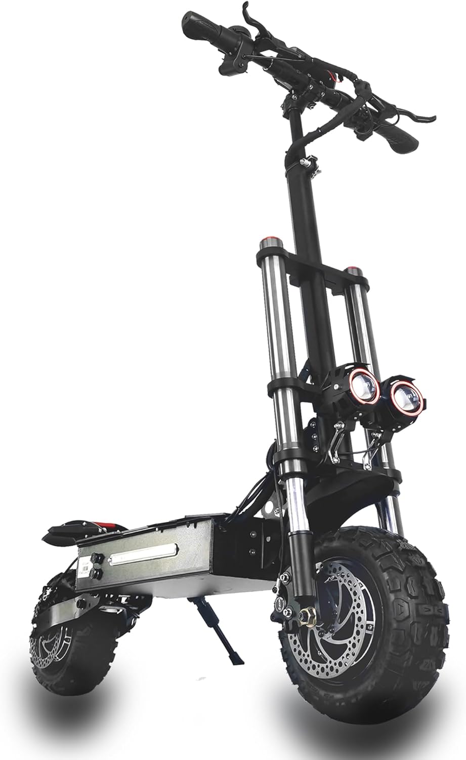 Elektroscooter S3, 60 V, 40 Ah, 11 Zoll, klappbar, mit LED, Schwarz/Silber, HWWH