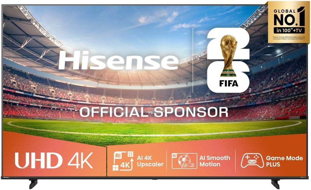 Hisense U8 Smart-TV, 85 Zoll, Schwarz