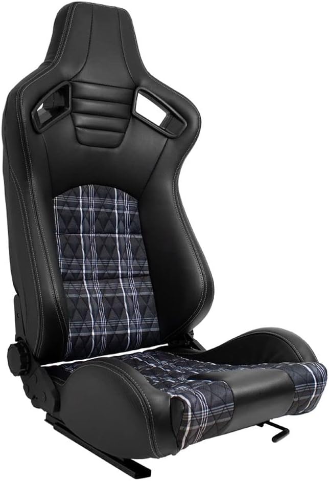 AUTO-STYLE Sitze, verstellbar, aus Kunstleder und Leder, Schwarz/Grau