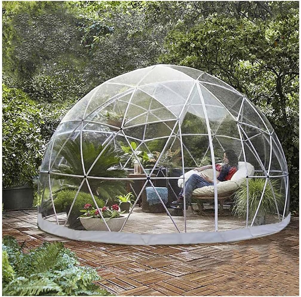 GAYAYAS Kuppelzelte, 2.9 M, wasserdicht, für den Garten und Camping, Weiß/Transparent