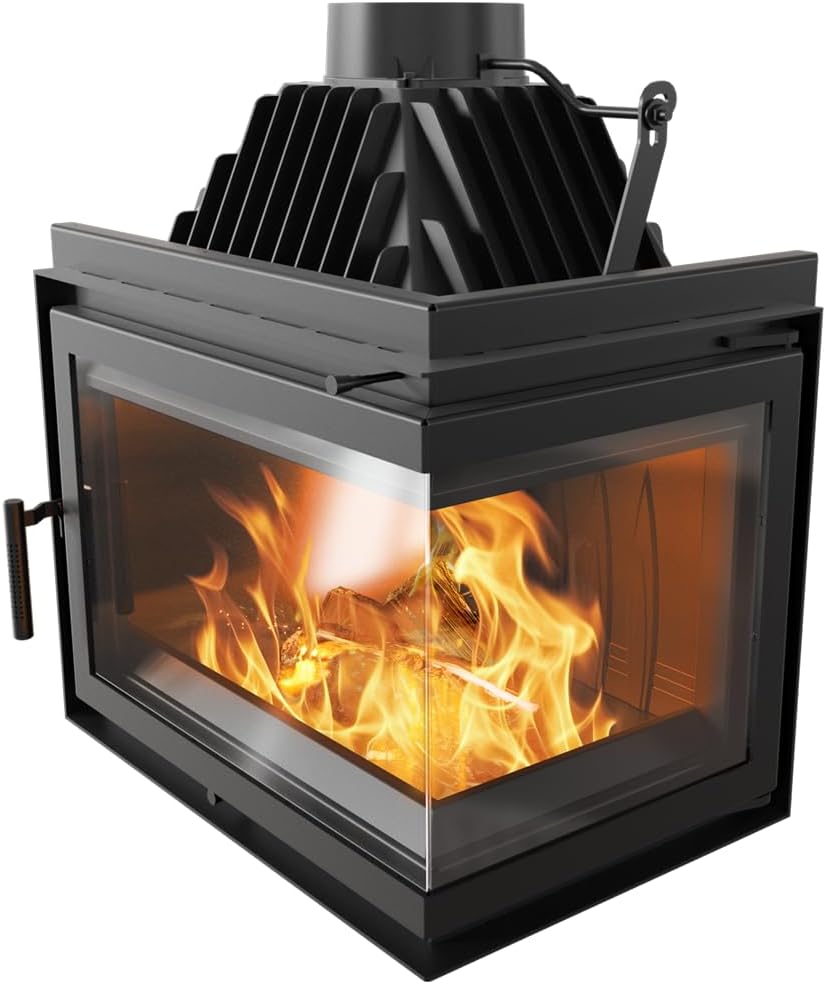 kratki Kamineinsatz Kaminofen, 15 kW, Schwarz