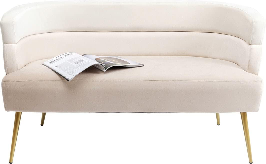 Sofa Design, 70 × 126 × 65 cm, für das Wohnzimmer, Creme/Gold, Kare