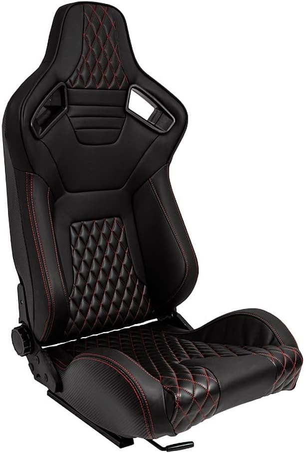 Sitze Sportsitze 'AK', aus Kunstleder und Leder, verstellbar, Schwarz/Rot, AUTO-STYLE