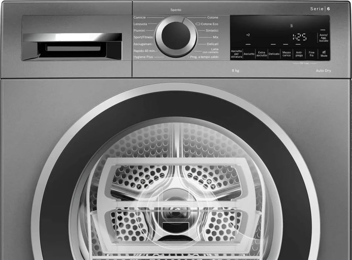 Bosch WQG233DRIT Wäschetrockner, 8 kg, Silber
