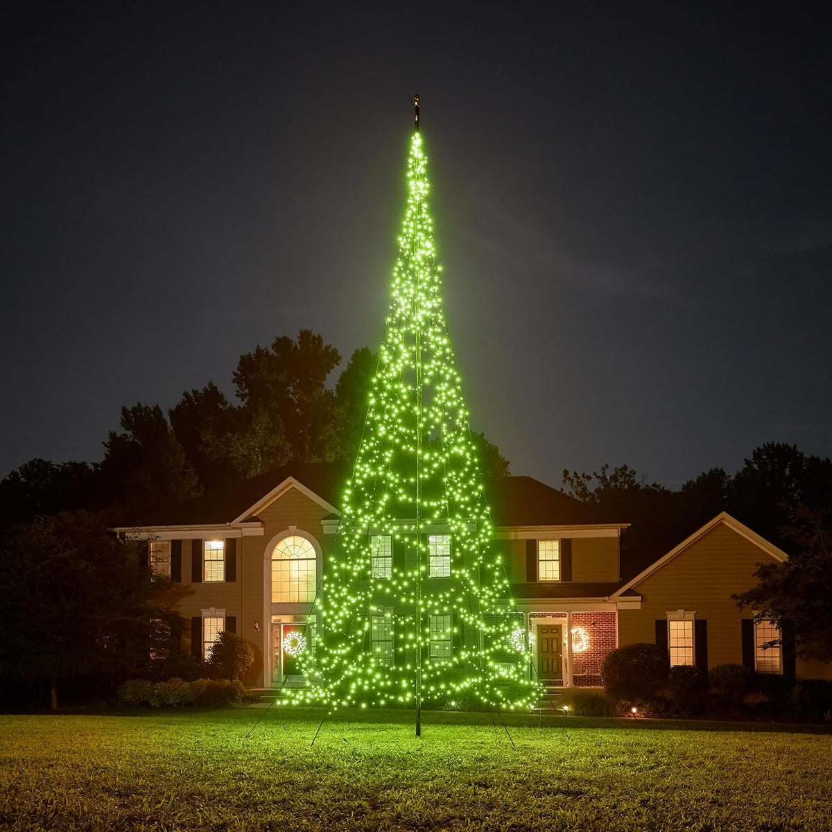 Fairybell Fahnenmasten & Zubehör, 7,6 m, mit LED, Grün