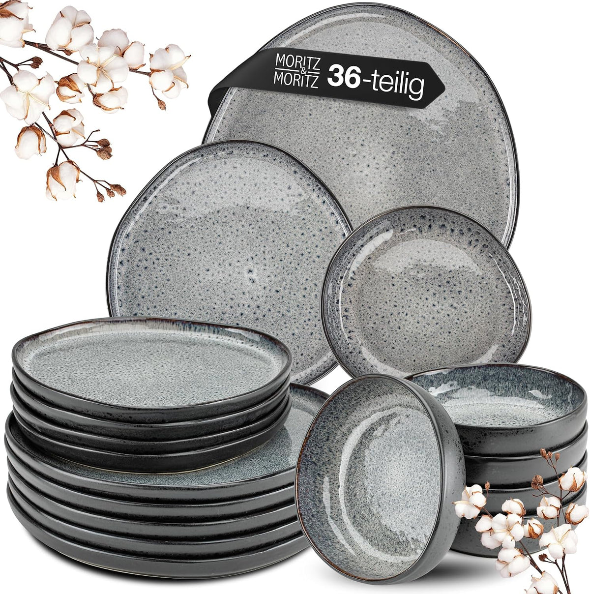 Moritz & Moritz ORGANIC 36 Tafelservice, Grau