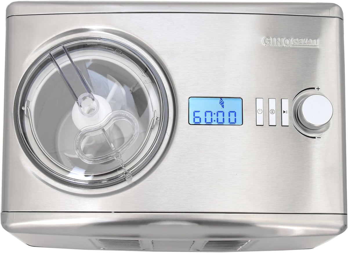 Speiseeisbereiter IC-250W, mit Timer, aus Edelstahl und Stahl, Silber, Gino Gelati