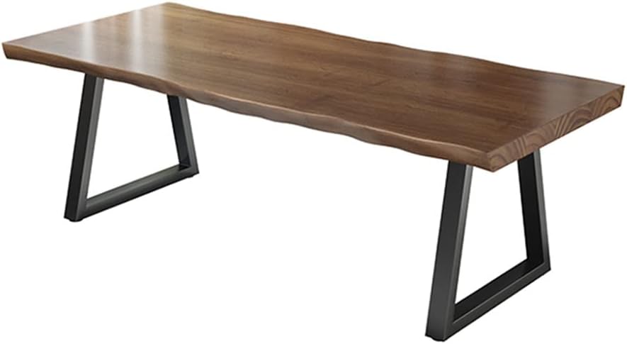 Esstisch, aus Massivholz, für die Küche, Braun/Schwarz, SXZenSpace
