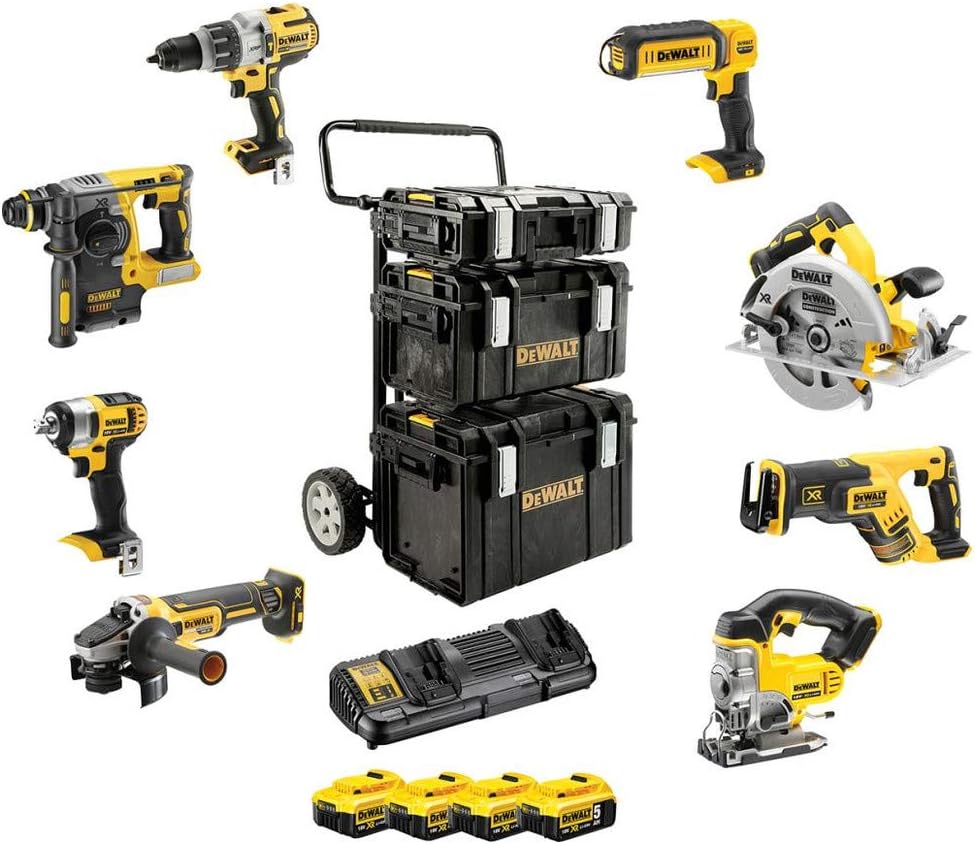 DEWALT Akku-Bohrschrauber, 0 V, 5 Ah, mit LED, Schwarz/Gelb/Silber