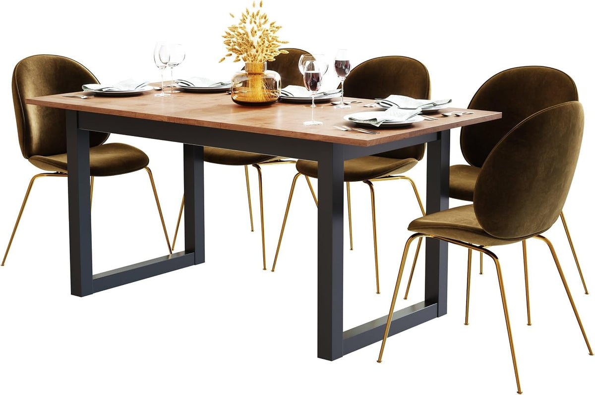 Esstisch, 120 × 75 × 80 cm, 120–160 cm, mit Stauraum, für die Küche, Anthrazit/Braun, Newfurn