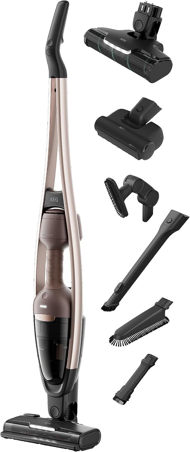 AEG AS62A252XN Staubsauger, kabellos, mit LED, Braun/Schwarz